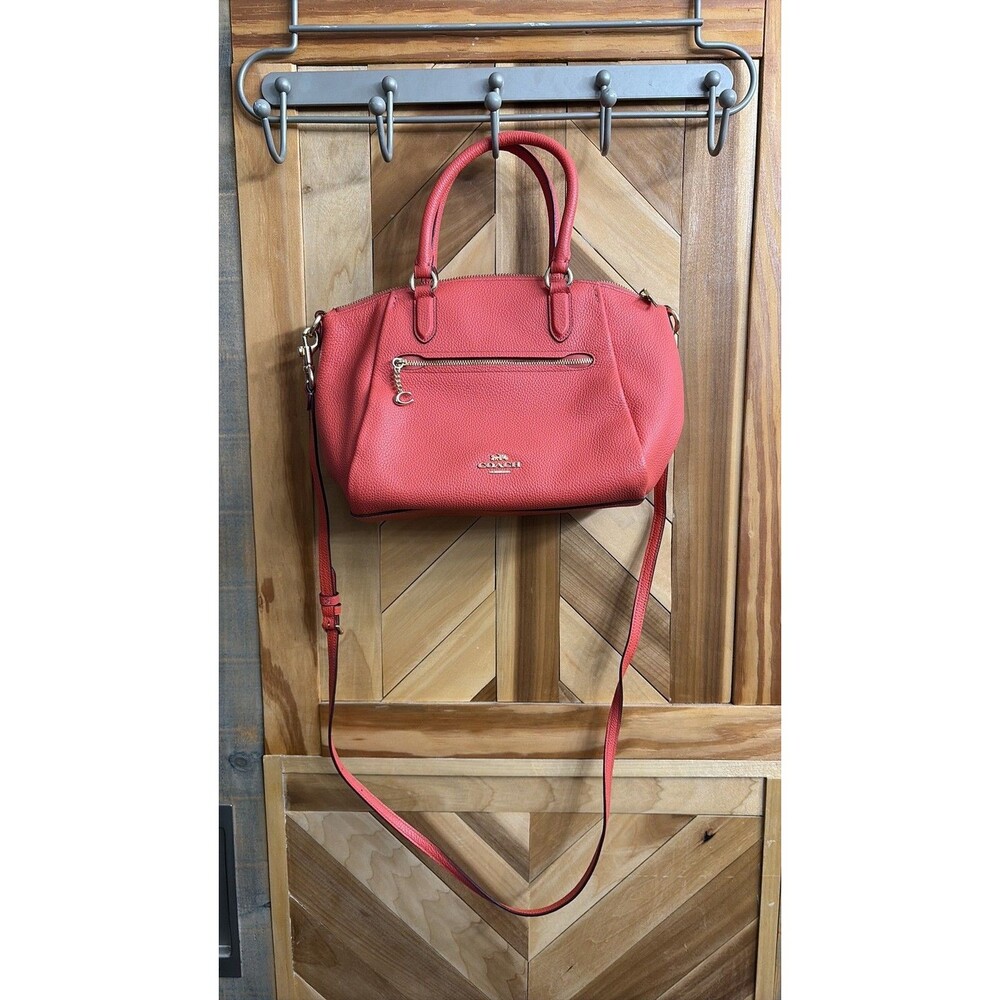Coach Prairie Satchel in Pebble Leather - Coral Pink 10”x6” 8” Height
